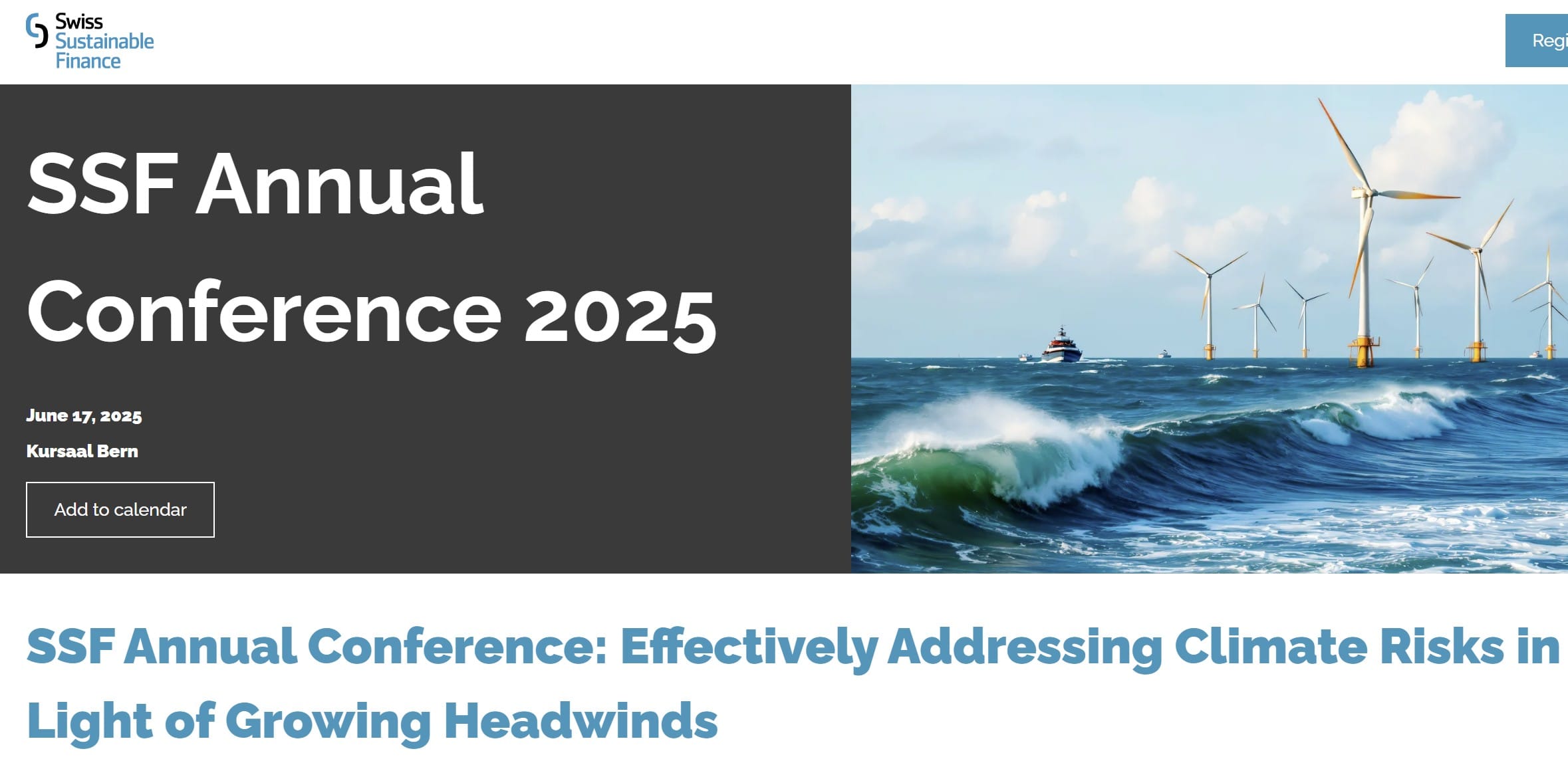 Swiss Sustainable Finance Conférence 2025