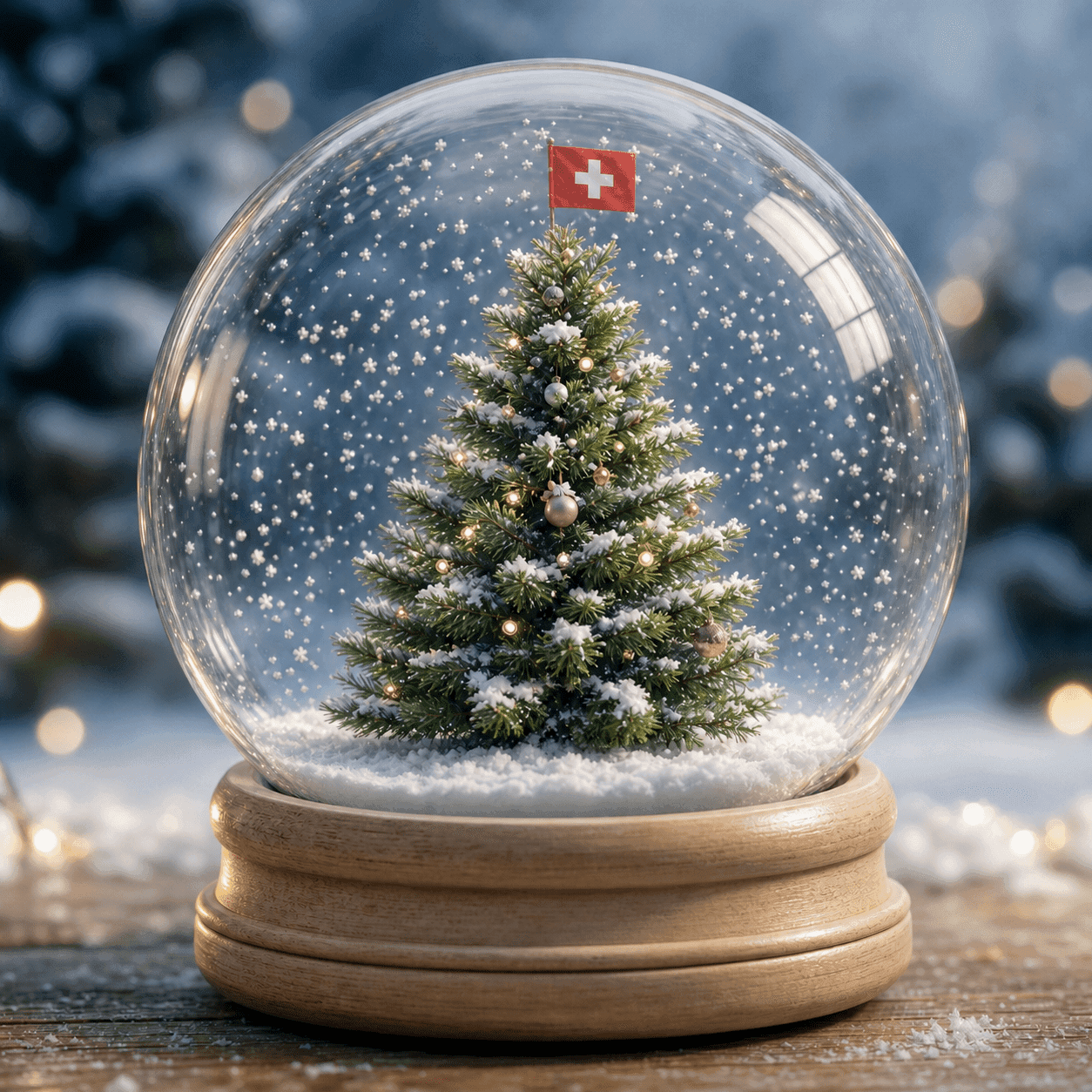 Boule avec sapin suisse
